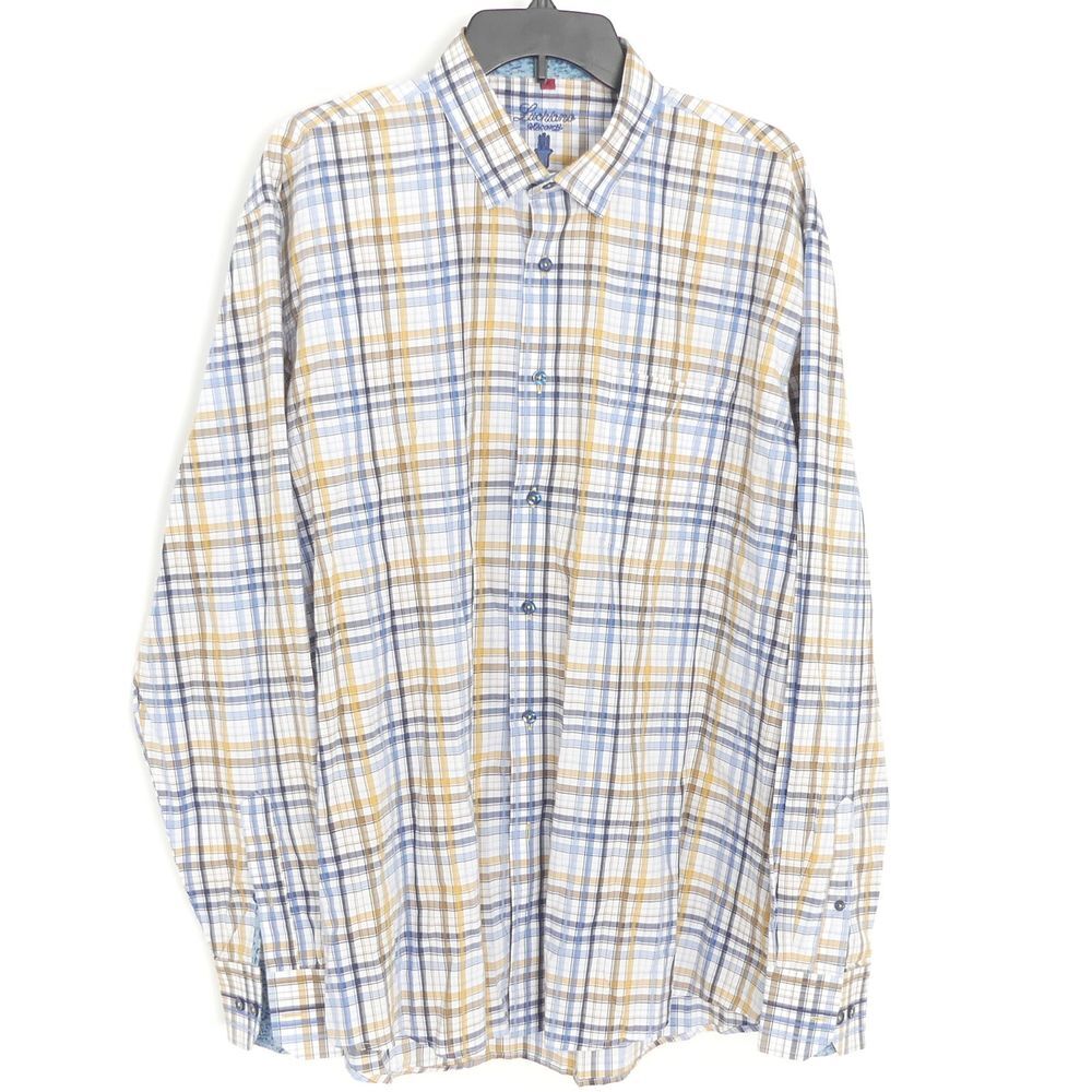 Luchiano Visconti Long Sleeve Cotton‎ Button Down Shirt Check XL